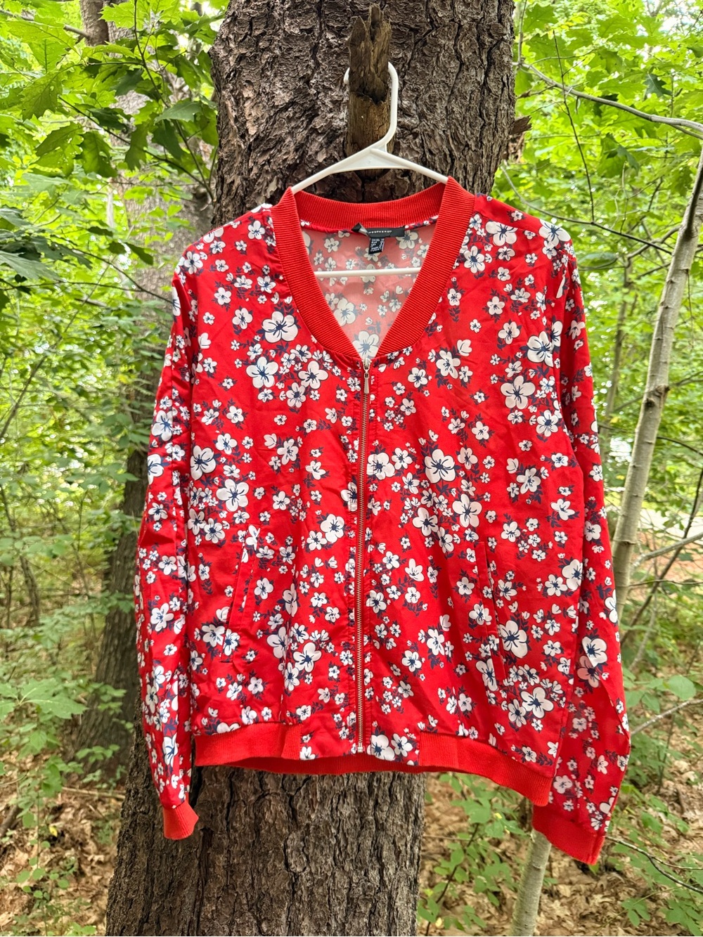 Atmosphere Red Floral Bomber Jacket